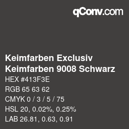 カラーコード: Keimfarben Exclusiv - Keimfarben 9008 Schwarz | qconv.com