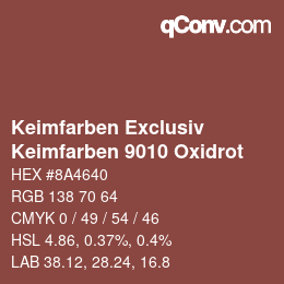 カラーコード: Keimfarben Exclusiv - Keimfarben 9010 Oxidrot | qconv.com