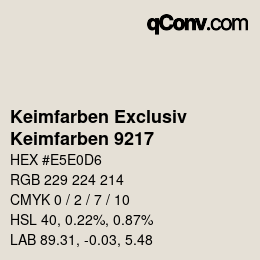 カラーコード: Keimfarben Exclusiv - Keimfarben 9217 | qconv.com