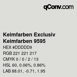 カラーコード: Keimfarben Exclusiv - Keimfarben 9595 | qconv.com