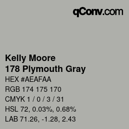 Farbcode: Kelly Moore - 178 Plymouth Gray | qconv.com