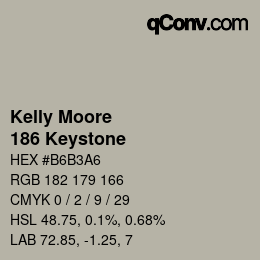 カラーコード: Kelly Moore - 186 Keystone | qconv.com