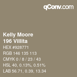 Code couleur: Kelly Moore - 196 Villita | qconv.com