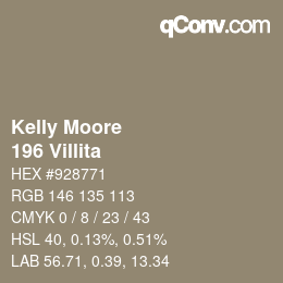 カラーコード: Kelly Moore - 196 Villita | qconv.com