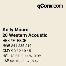 カラーコード: Kelly Moore - 20 Western Acoustic | qconv.com