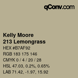 カラーコード: Kelly Moore - 213 Lemongrass | qconv.com