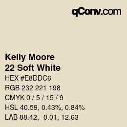 Código de color: Kelly Moore - 22 Soft White | qconv.com