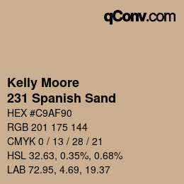 カラーコード: Kelly Moore - 231 Spanish Sand | qconv.com