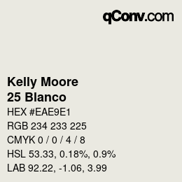 Code couleur: Kelly Moore - 25 Blanco | qconv.com