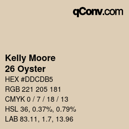 Code couleur: Kelly Moore - 26 Oyster | qconv.com