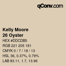 カラーコード: Kelly Moore - 26 Oyster | qconv.com