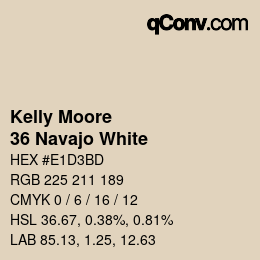 Código de color: Kelly Moore - 36 Navajo White | qconv.com