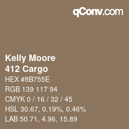 Farbcode: Kelly Moore - 412 Cargo | qconv.com