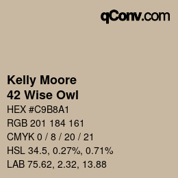 Código de color: Kelly Moore - 42 Wise Owl | qconv.com