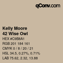 Code couleur: Kelly Moore - 42 Wise Owl | qconv.com