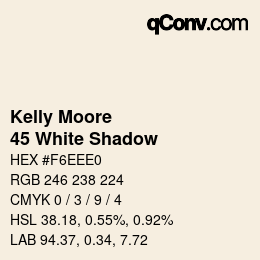 Código de color: Kelly Moore - 45 White Shadow | qconv.com