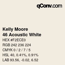 カラーコード: Kelly Moore - 46 Acoustic White | qconv.com