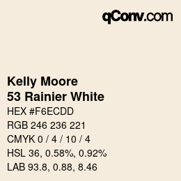 カラーコード: Kelly Moore - 53 Rainier White | qconv.com