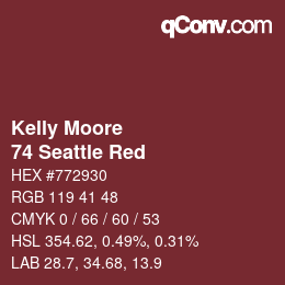 Farbcode: Kelly Moore - 74 Seattle Red | qconv.com