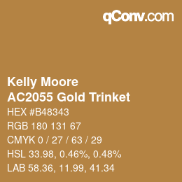 Código de color: Kelly Moore - AC2055 Gold Trinket | qconv.com