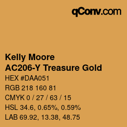 Code couleur: Kelly Moore - AC206-Y Treasure Gold | qconv.com