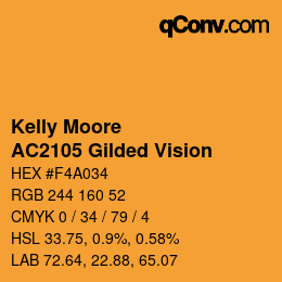 Color code: Kelly Moore - AC2105 Gilded Vision | qconv.com