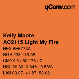 颜色代码: Kelly Moore - AC2115 Light My Fire | qconv.com