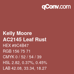 Color code: Kelly Moore - AC2145 Leaf Rust | qconv.com