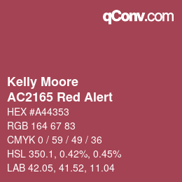 カラーコード: Kelly Moore - AC2165 Red Alert | qconv.com