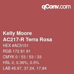 Color code: Kelly Moore - AC217-R Terra Rosa | qconv.com