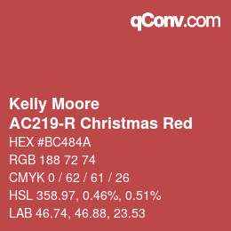 カラーコード: Kelly Moore - AC219-R Christmas Red | qconv.com