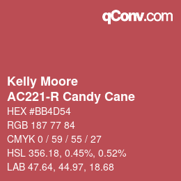 Color code: Kelly Moore - AC221-R Candy Cane | qconv.com
