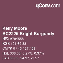 Código de color: Kelly Moore - AC2225 Bright Burgundy | qconv.com