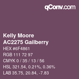 颜色代码: Kelly Moore - AC2275 Gailberry | qconv.com