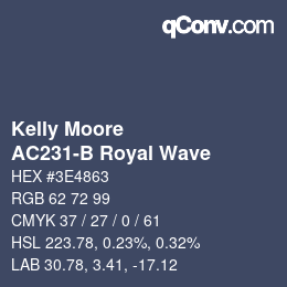 Color code: Kelly Moore - AC231-B Royal Wave | qconv.com