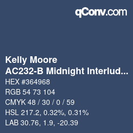 Farbcode: Kelly Moore - AC232-B Midnight Interlude | qconv.com