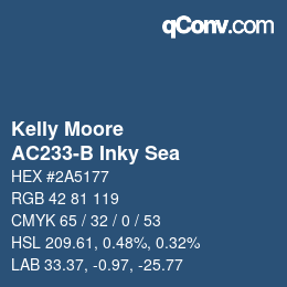 Color code: Kelly Moore - AC233-B Inky Sea | qconv.com