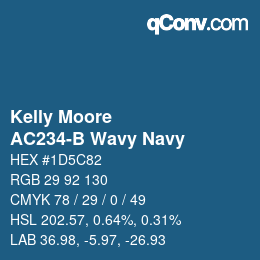 Código de color: Kelly Moore - AC234-B Wavy Navy | qconv.com