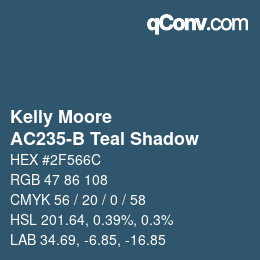 Farbcode: Kelly Moore - AC235-B Teal Shadow | qconv.com