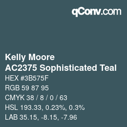 Color code: Kelly Moore - AC2375 Sophisticated Teal | qconv.com