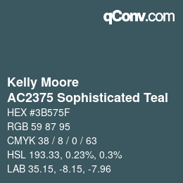 Código de color: Kelly Moore - AC2375 Sophisticated Teal | qconv.com