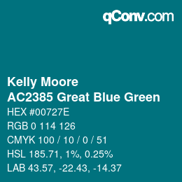 Code couleur: Kelly Moore - AC2385 Great Blue Green | qconv.com