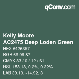 カラーコード: Kelly Moore - AC2475 Deep Loden Green | qconv.com