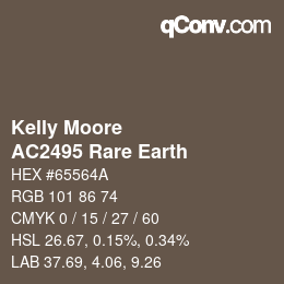 カラーコード: Kelly Moore - AC2495 Rare Earth | qconv.com