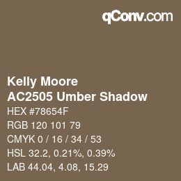 Farbcode: Kelly Moore - AC2505 Umber Shadow | qconv.com