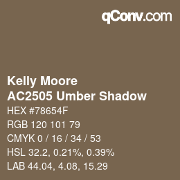 Color code: Kelly Moore - AC2505 Umber Shadow | qconv.com