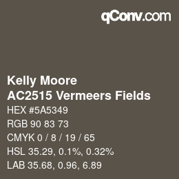 Color code: Kelly Moore - AC2515 Vermeers Fields | qconv.com