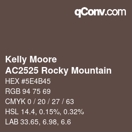 Color code: Kelly Moore - AC2525 Rocky Mountain | qconv.com