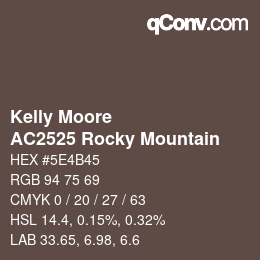 カラーコード: Kelly Moore - AC2525 Rocky Mountain | qconv.com