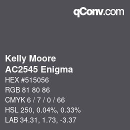 Code couleur: Kelly Moore - AC2545 Enigma | qconv.com